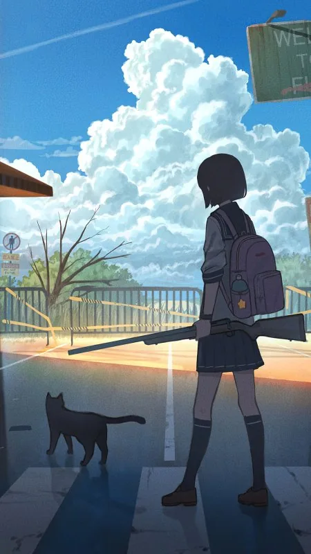 High School Anime Girl HD Wallpaper