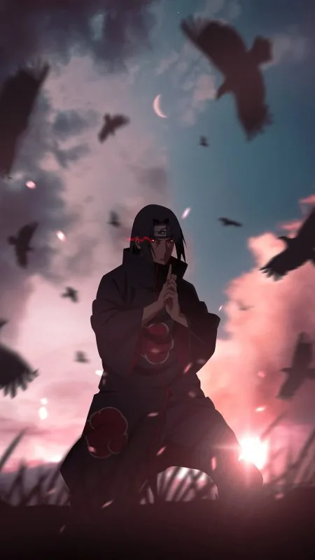 Itachi Among Circling Crows Anime Wallpaper