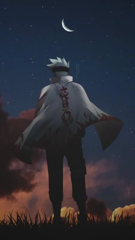 Kakashi Cloak Crescent Moon Anime Wallpaper