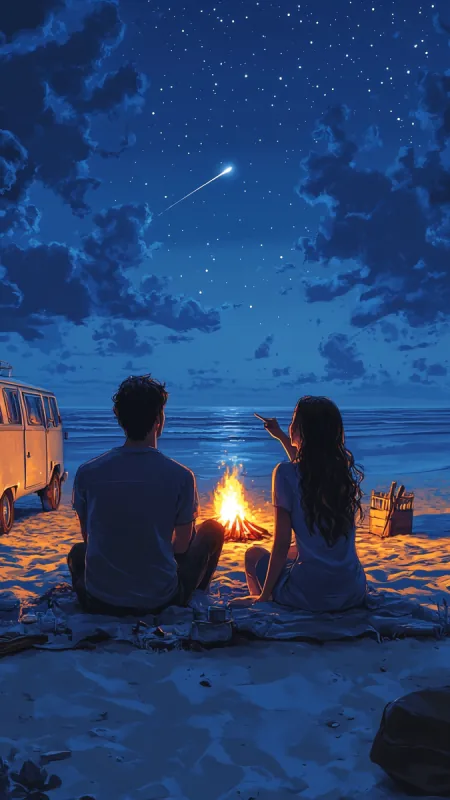 Anime Love Couple Phone Wallpaper