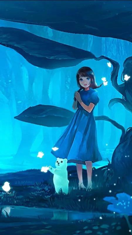 Magical Land With Friend Anime Girl HD Wallpaper