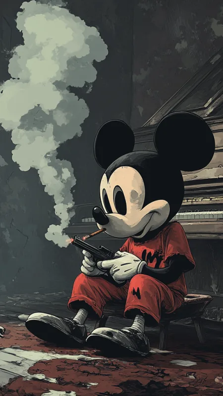 Anime Mickey Mouse Cartoon Wallpaper