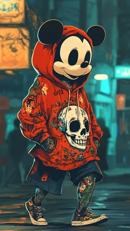 Anime Mickey Mouse Cartoon Wallpaper