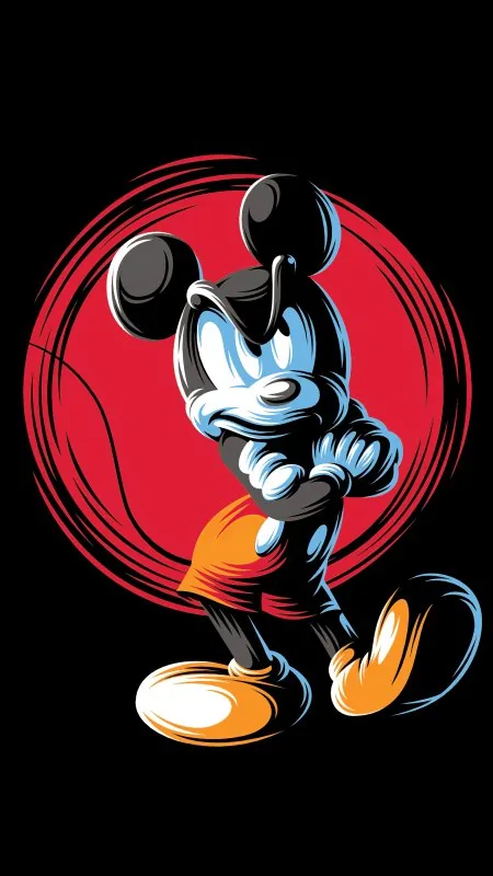 Anime Mickey Mouse Minimal Art Wallpaper