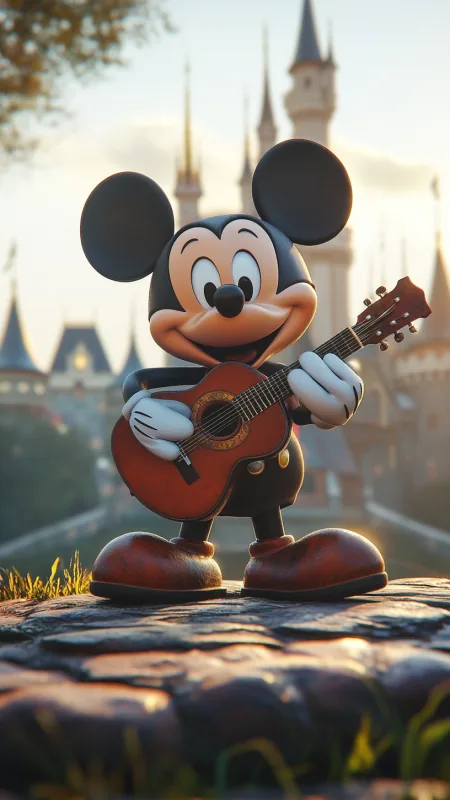 Mickey Mouse Playing Music Cartoon HD Anime Wallpaper