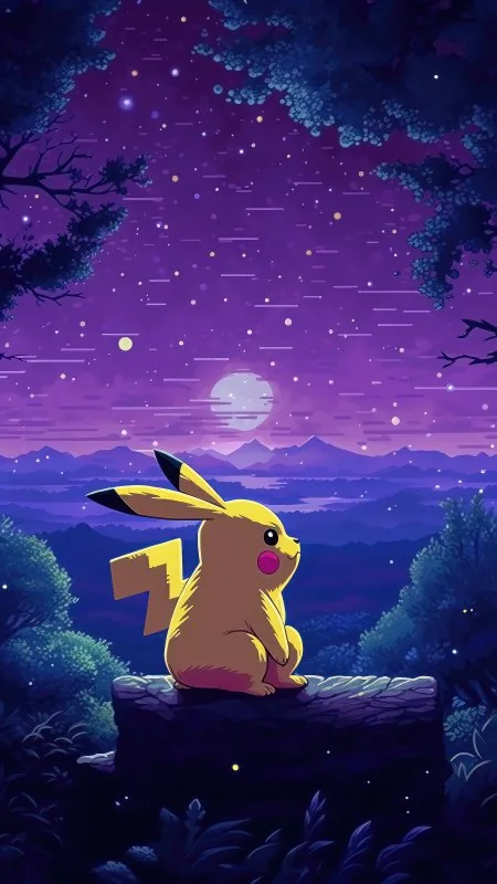 Anime Pikachu Cartoon Wallpaper
