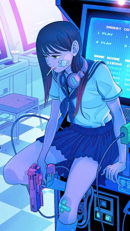 Playing Again Anime Girl Wallpaper