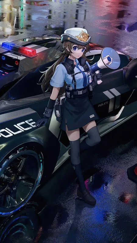 Police Anime Girl HD Wallpaper