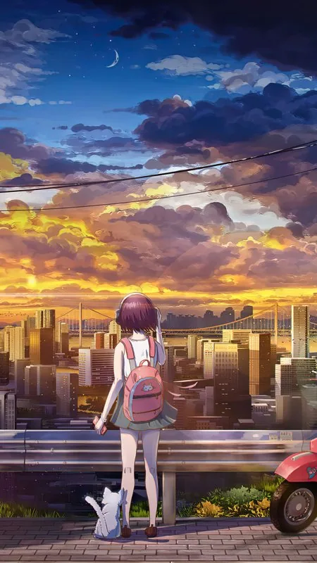 Anime School Girl HD Wallpaper