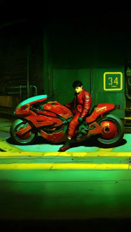 Anime Shotaro Kaneda On Bike Wallpaper