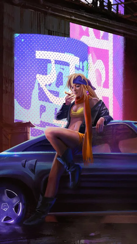 Stylish Girl Car Anime Wallpaper