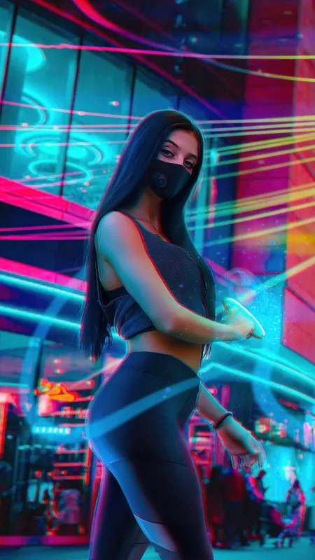 Anime Stylish Mask Girl Wallpaper
