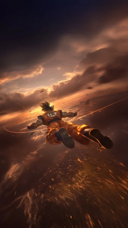 The Flying Saiyan Goku Anime Phone Wallpaper