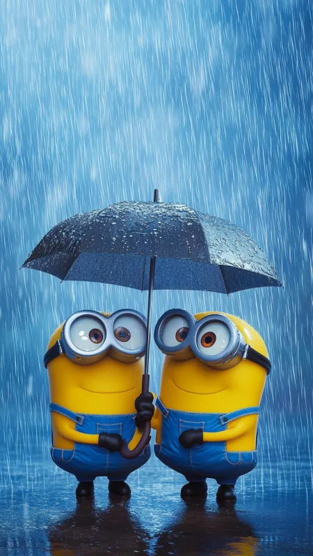 Two Cute Minions Cartoon Anime Wallpaper