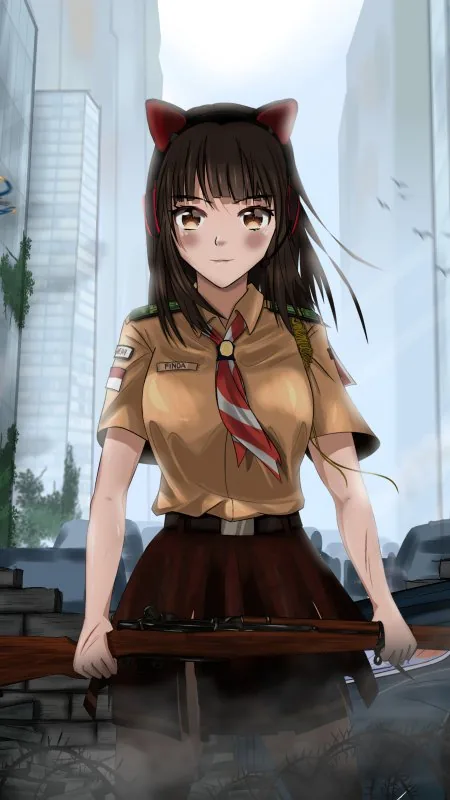 War Scout Anime Girl HD Wallpaper