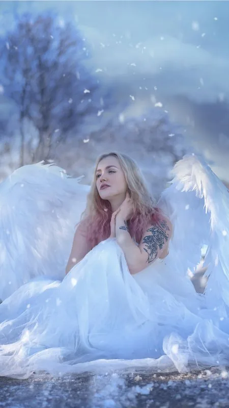 Winter Angel HD Anime Wallpaper