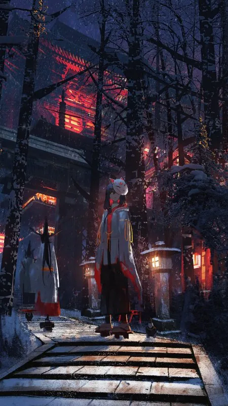 Winter Shrine Anime Wallpaper