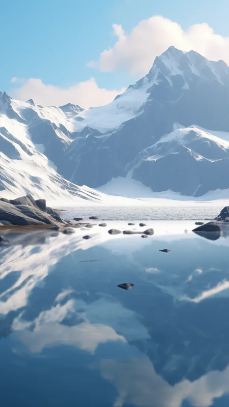 Abstract Impressionism Glacial Alpine Background Wallpaper