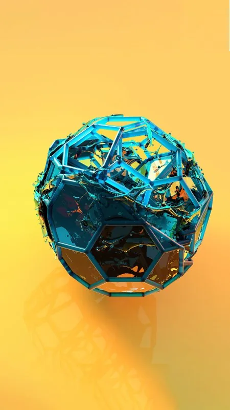 Blue Cube Abstract Background Wallpaper