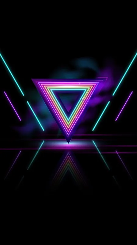 Neon Triangle Abstract Background Wallpaper