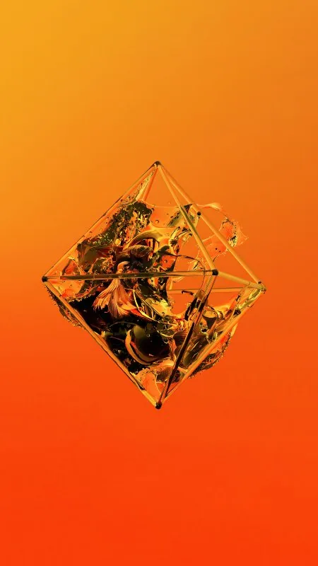 Background Orange Polygon Glass Justin Maller Jf Wallpaper