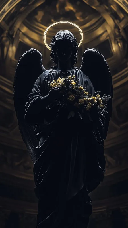 Black Angel Wings Dark Wallpaper