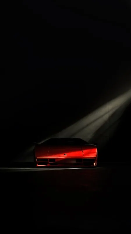 Black Background Red Lamborghini Car HD Wallpaper
