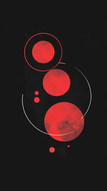 Black Background With Red Circle Minimalist Wallpaper