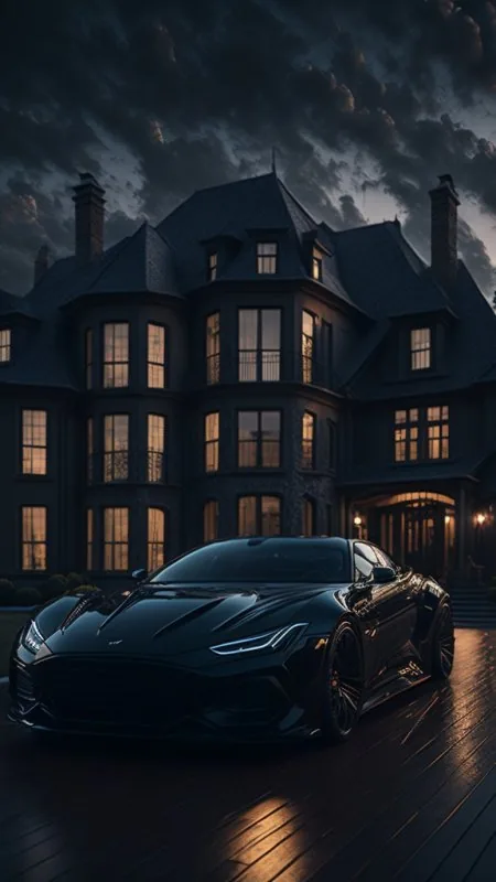Black Car Dark Background Phone Wallpaper