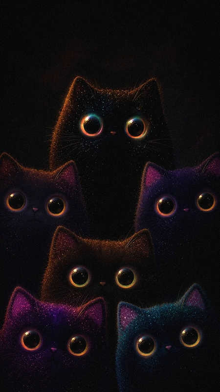 Cute Black Cats Eyes Wallpaper