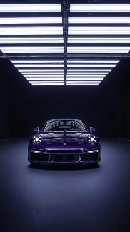 Black Dark Purple Porsche 992 Turbo Wallpaper