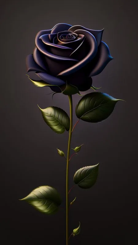Dark Red Rose Black Wallpaper
