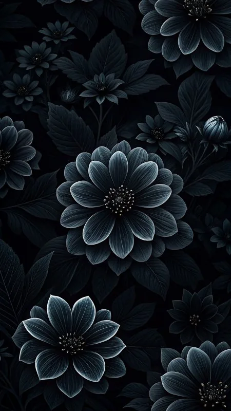 Black Flower Phone Wallpaper