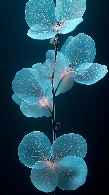 Black Flowers With Petals Wallpaper
