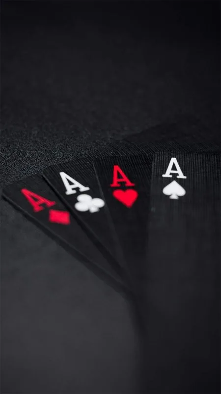 Four Aces Card Fan Black Wallpaper