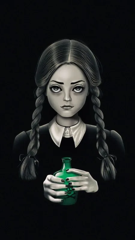 Gothic Girl Black Wallpaper