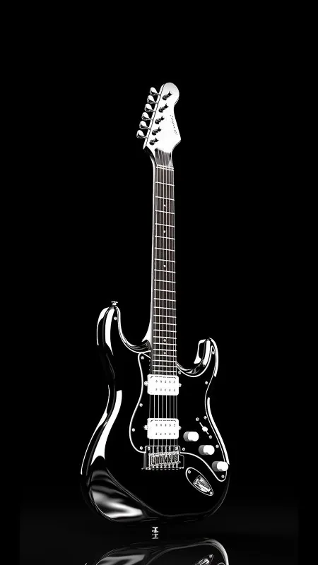 Guitar Strings Black Glare Phone Wallpaper