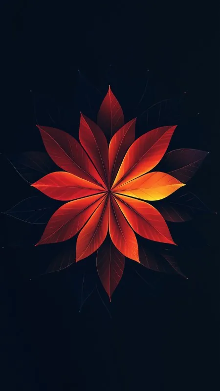 Leaves Petals Dark HD Black Wallpaper