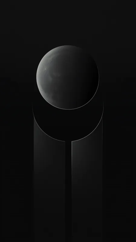 Minimalist Dark Gray Arcs Black Phone Wallpaper