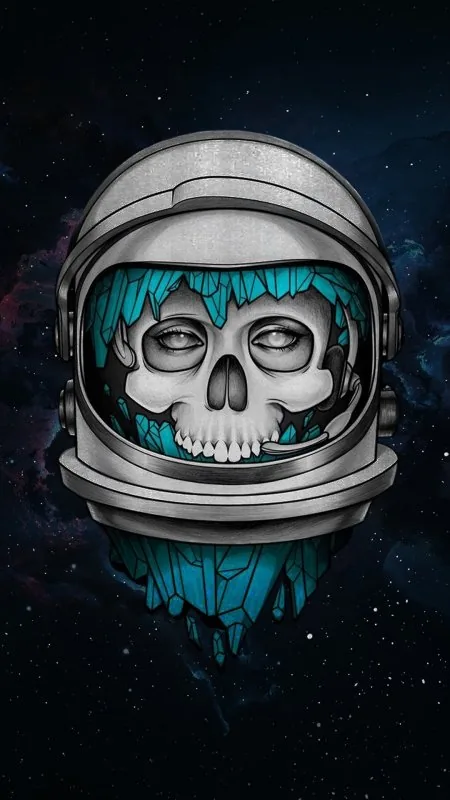 Skull Mobile Black Wallpaper