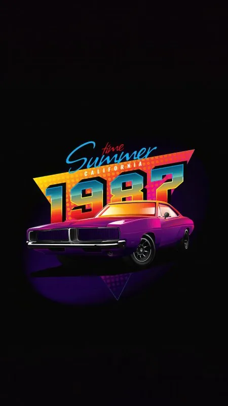 Summer Time Dodge Challenger Car Black Wallpaper