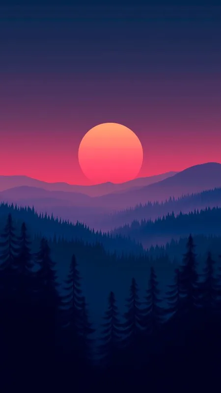 Black Sun Sunset Forest Dark Wallpaper