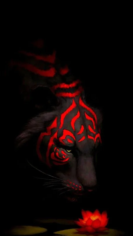 Tiger Mobile Black Wallpaper