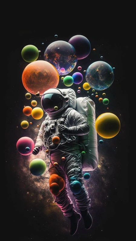 Bubble Astronaut Wallpaper