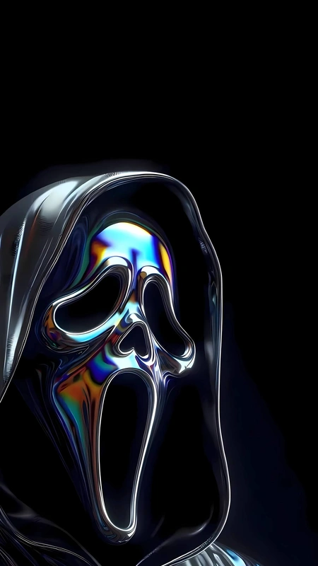 Chrome Ghost Mask Wallpaper