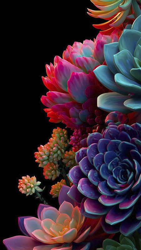 Colorful Succulents Wallpaper