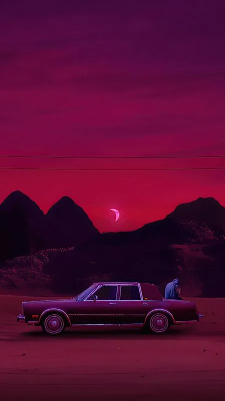 Alone Boy With Car Cool Wallpaper