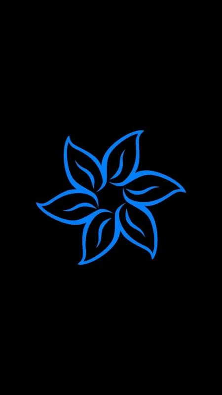 Blue Flower Line Art Cool Wallpaper
