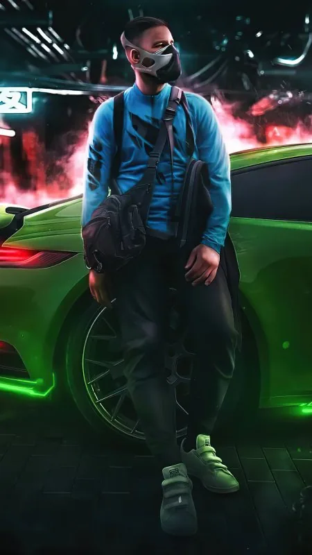 Cool Boy Mask With Porsche Wallpaper