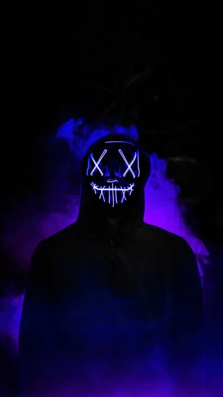 Boy Neon Mask Glowing HD Cool Wallpaper